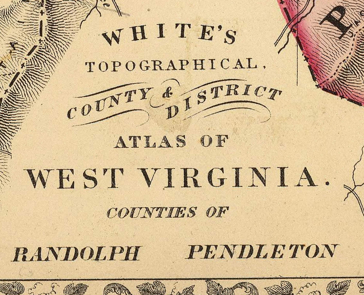 1873 Map of Randolph and Pendleton County West Virginia