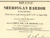 1856 Map of Sheboygan Harbor Wisconsin