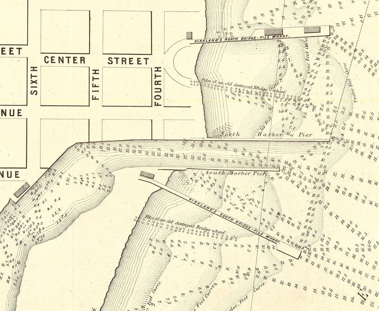 1856 Map of Sheboygan Harbor Wisconsin