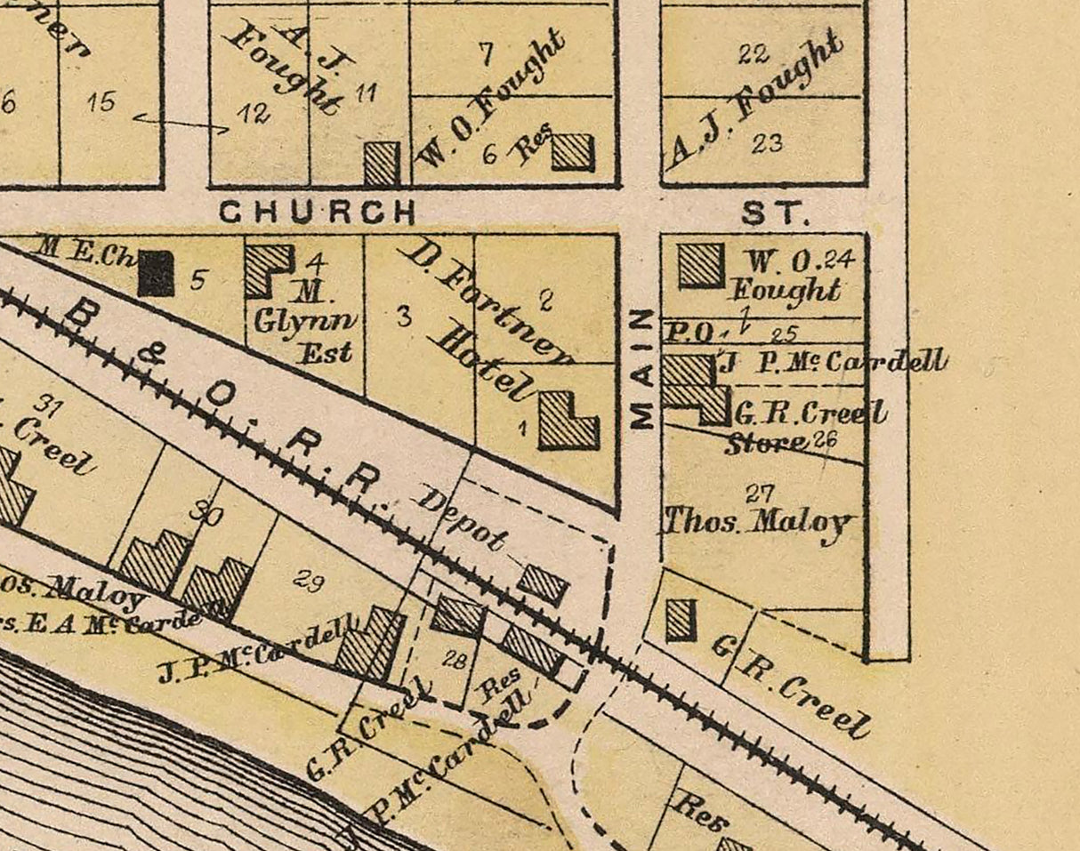 1886 Map of Davisville West Virginia