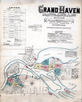 1883 Town Map of Grand Haven Ottawa County Michigan