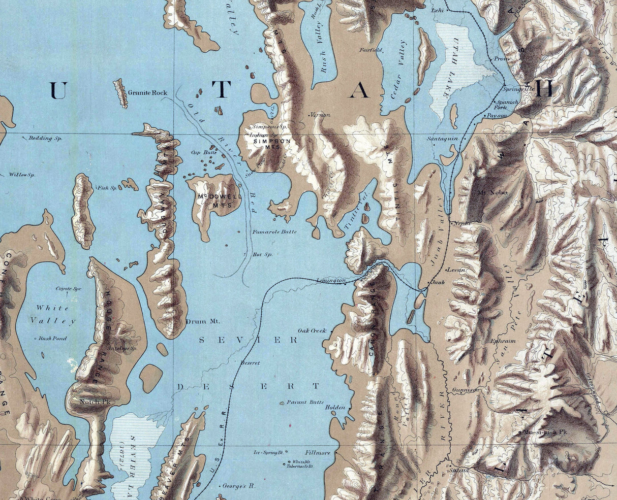 1890 Map of Lake Bonneville Utah