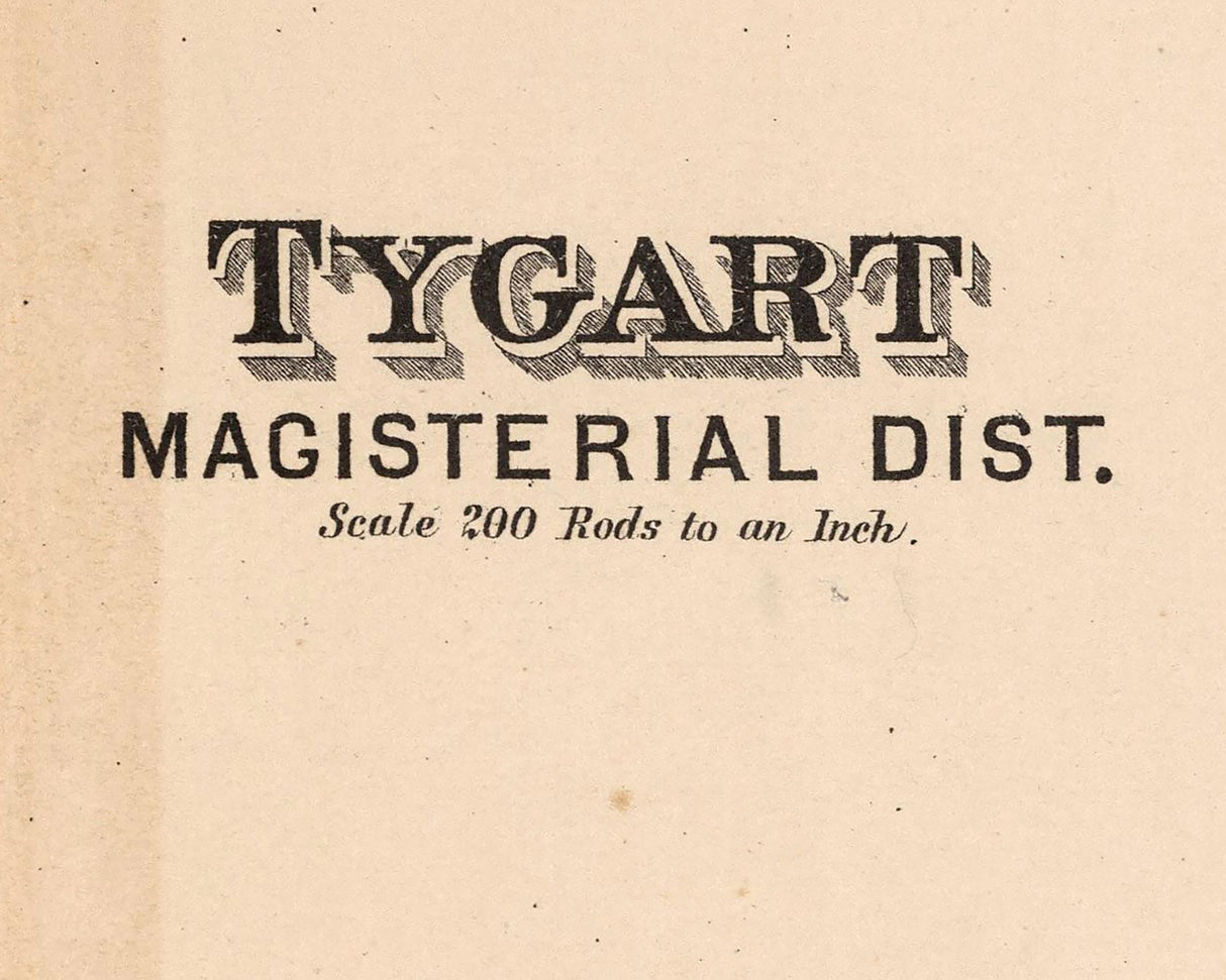 1886 Map of Tygart District Wood County West Virginia