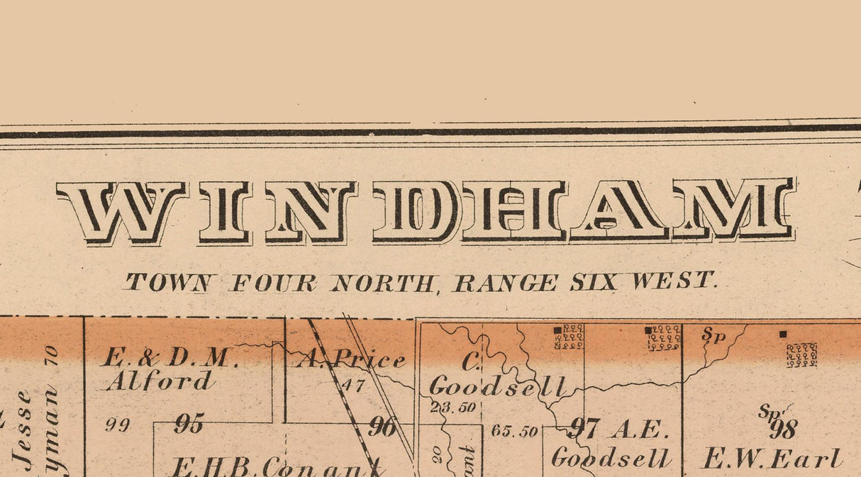1874 Map of Windham Township Portage County Ohio
