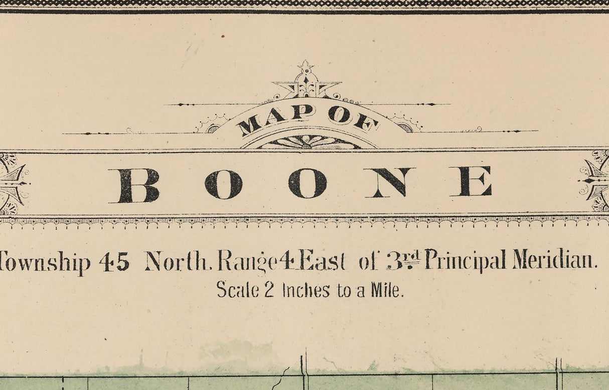 1886 Map of Boone Township Boone County Illinois