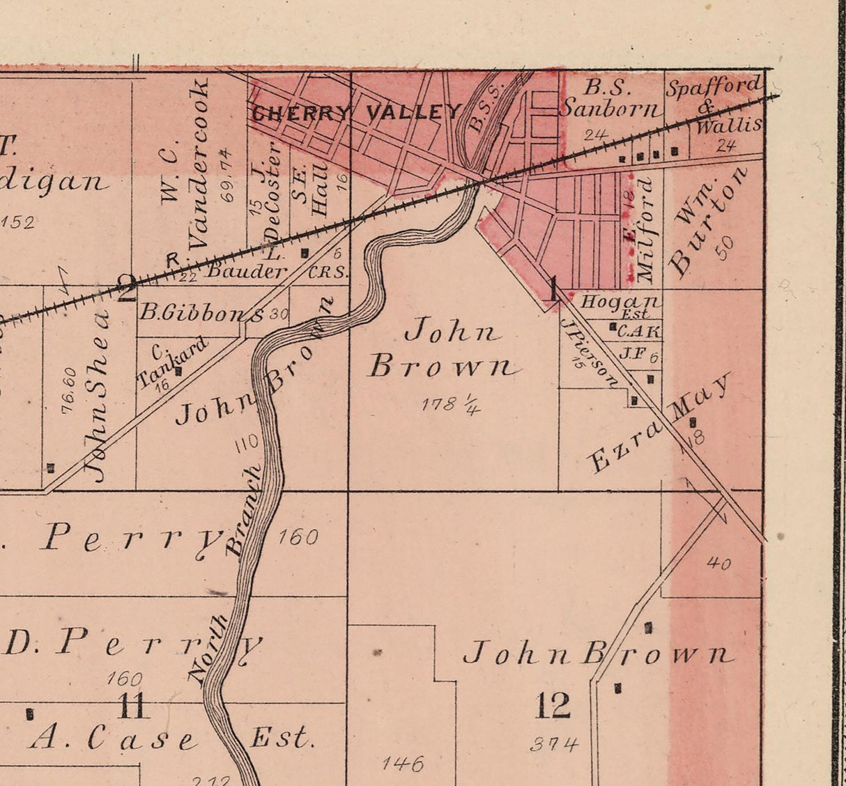 1886 Map of Cherry Valley Township Winnebago County Illinois