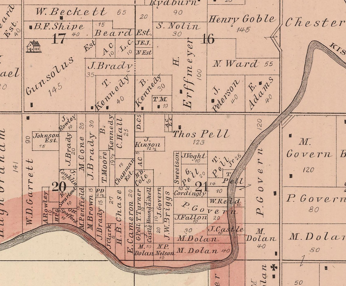 1886 Map of Cherry Valley Township Winnebago County Illinois