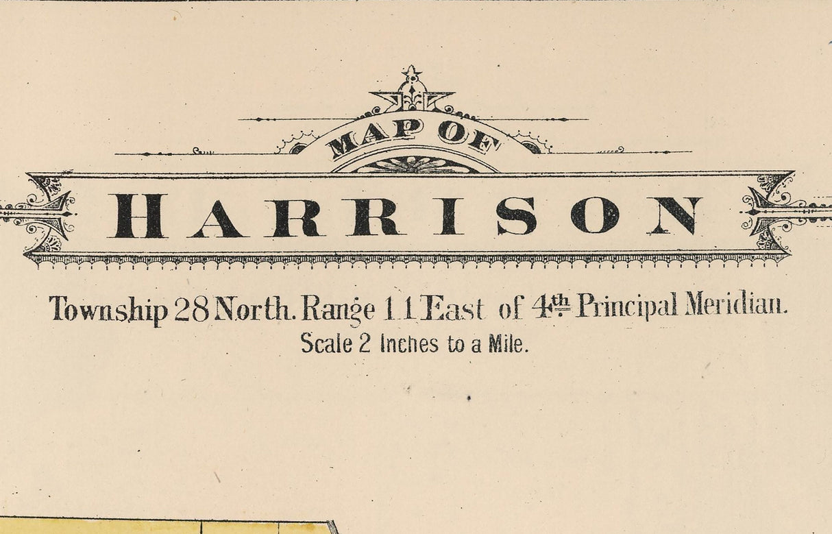 1886 Map of Harrison Township Winnebago County Illinois