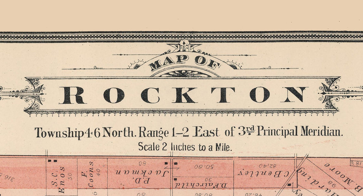 1886 Map of Rockton Township Winnebago County Illinois