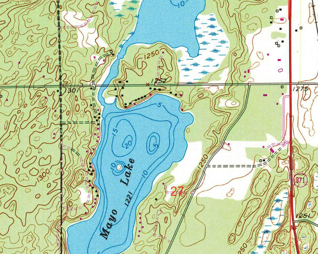 1995 Map of Sibley Lake Minnesota Pequot Lakes