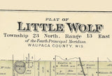 1889 Map of Little Wolf Township Waupaca County Wisconsin