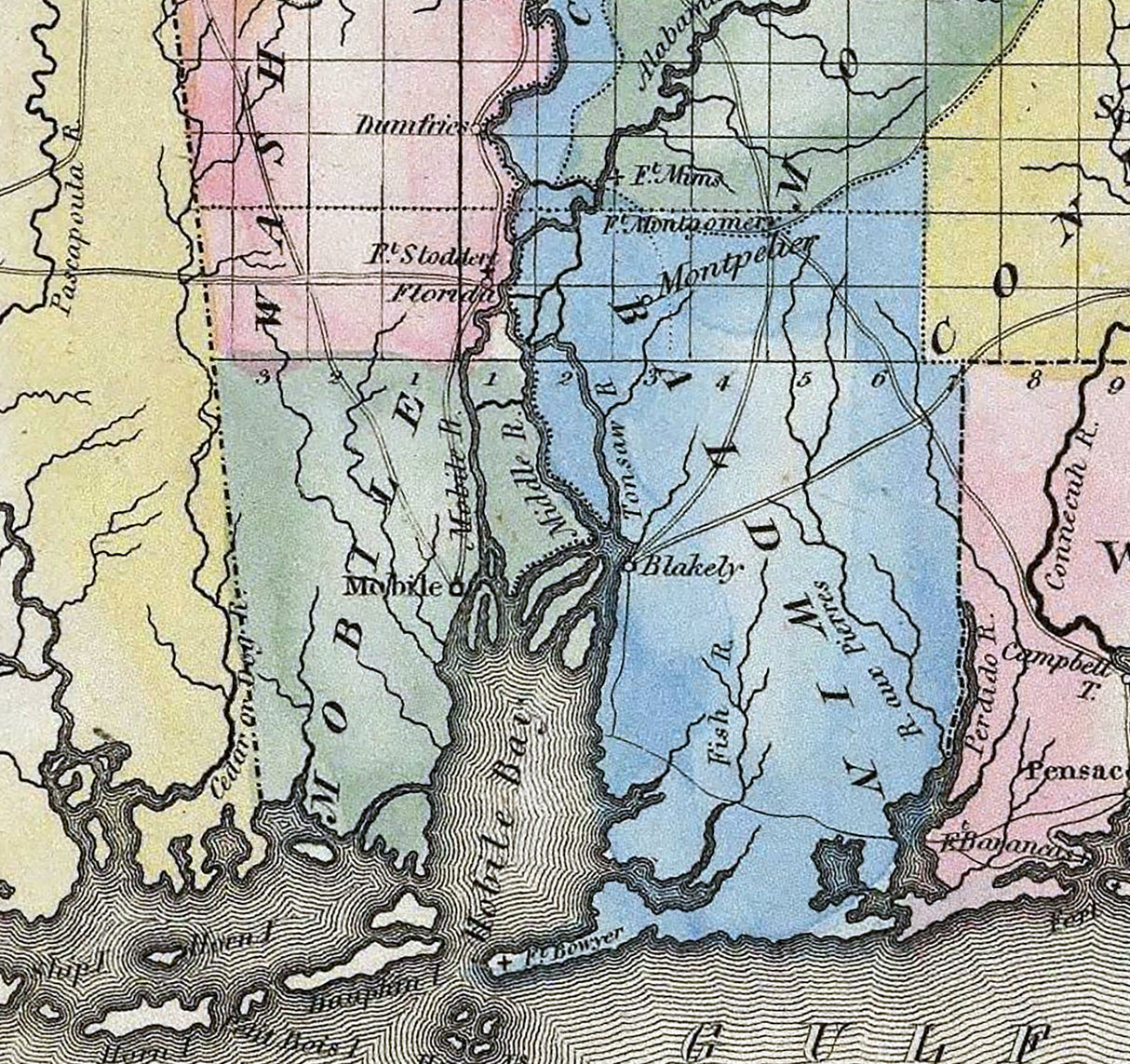 1823 Map of Alabama