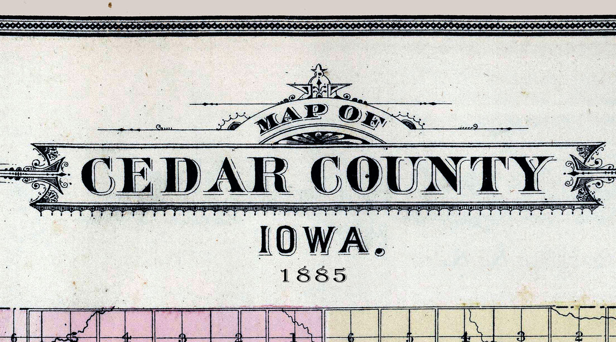 1885 Map of Cedar County Iowa