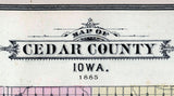 1885 Map of Cedar County Iowa