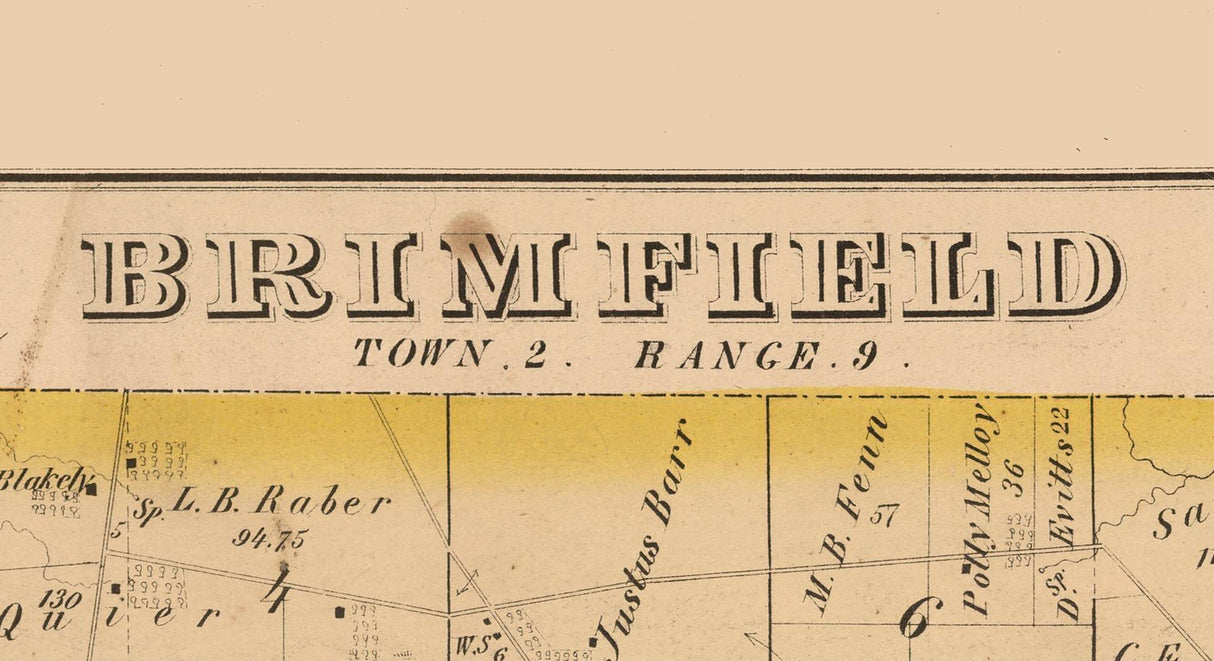 1874 Map of Brimfield Township Portage County Ohio