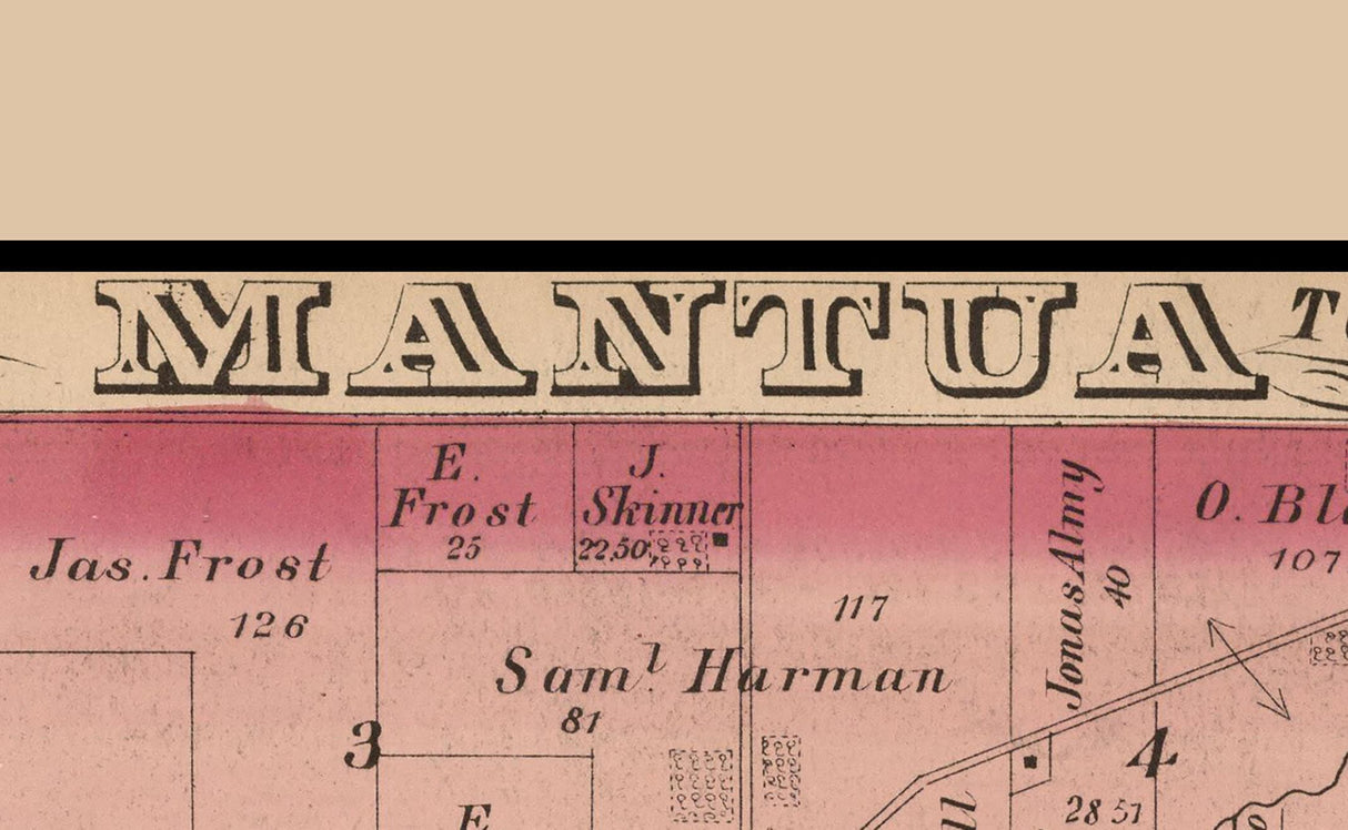 1874 Map of Mantua Township Portage County Ohio