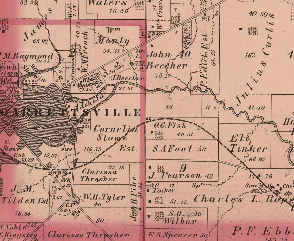 1874 Map of Nelson Township Portage County Ohio