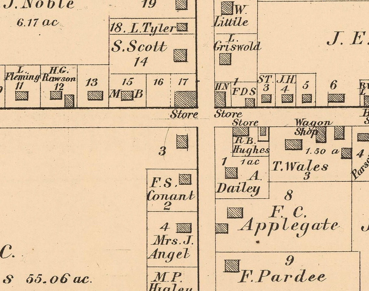 1874 Map of Windham Center Portage County Ohio