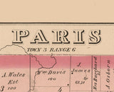1874 Map of Paris Township Portage County Ohio