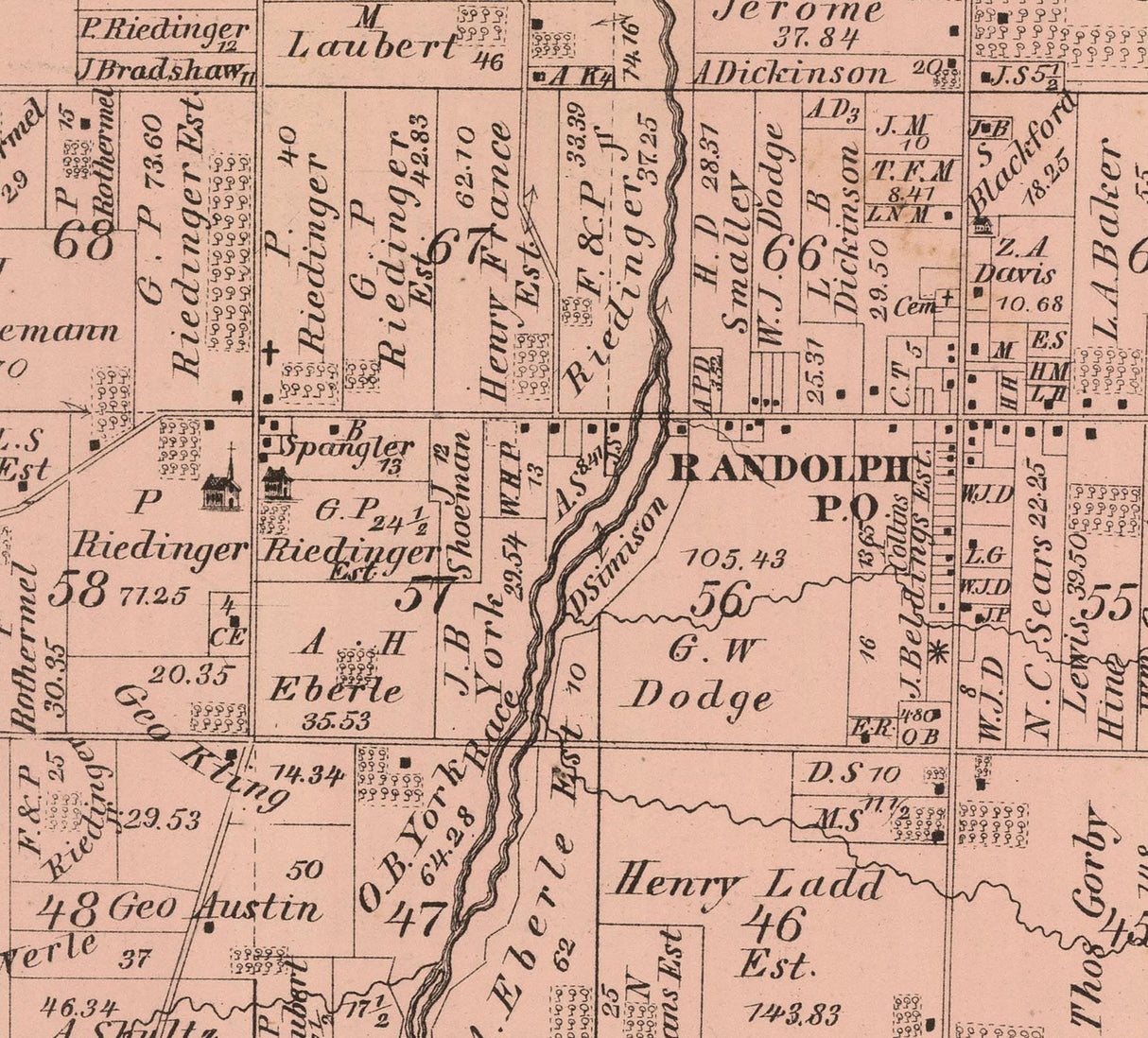 1874 Map of Randolph Township Portage County Ohio