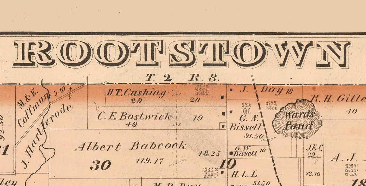 1874 Map of Rootstown Township Portage County Ohio