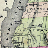 1876 Map of Addison County Vermont