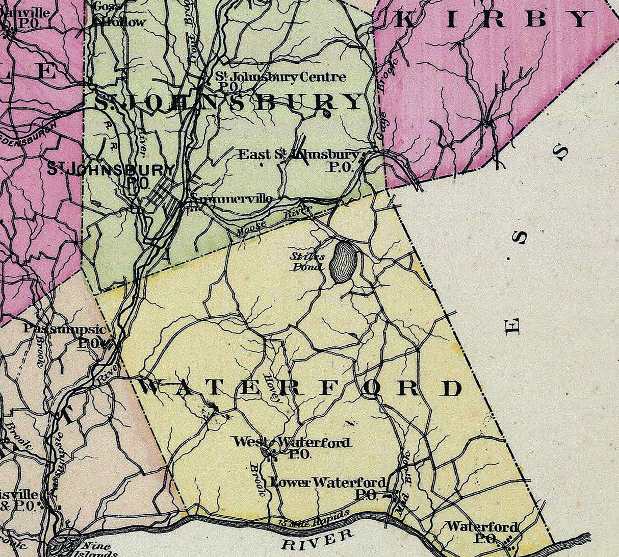 1876 Map of Caledonia County Vermont