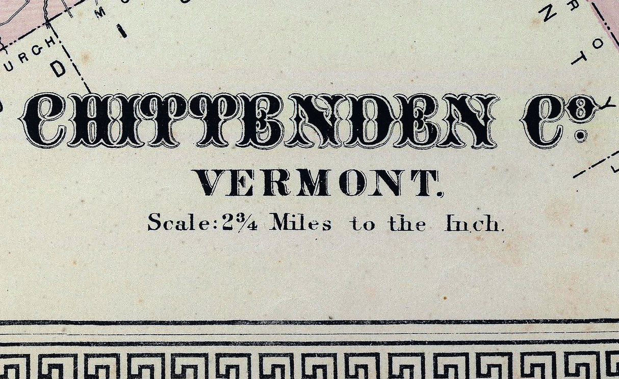 1876 Map of Chittenden County Vermont