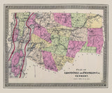1876 Map of Grand Isle and Franklin County Vermont