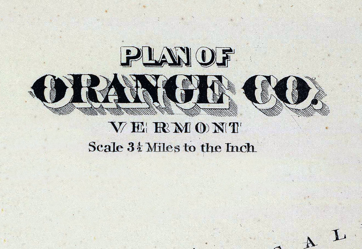 1876 Map of Orange County Vermont