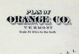 1876 Map of Orange County Vermont