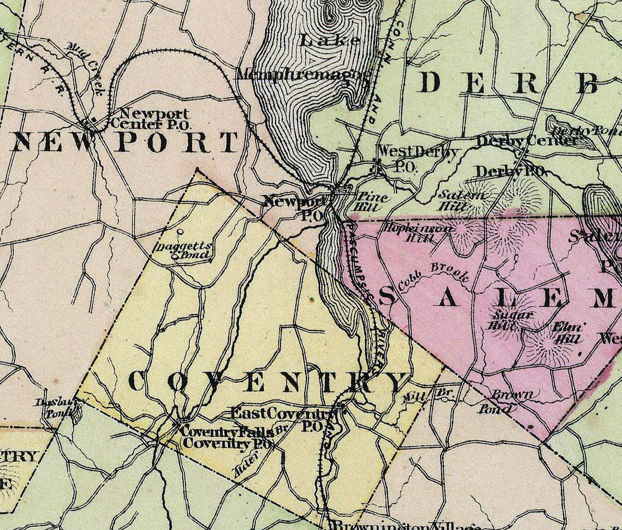 1876 Map of Orleans County Vermont