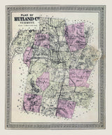 1876 Map of Rutland County Vermont