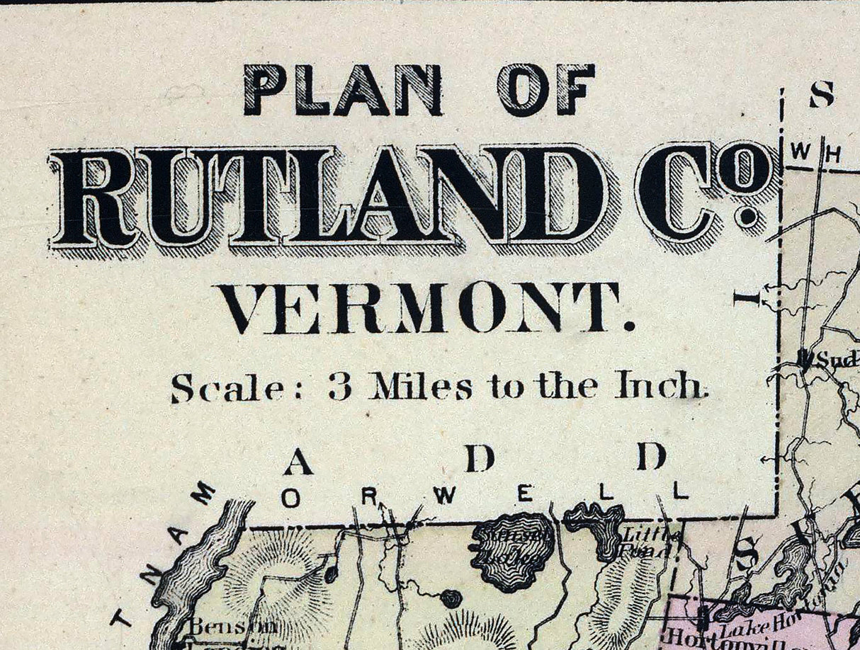 1876 Map of Rutland County Vermont
