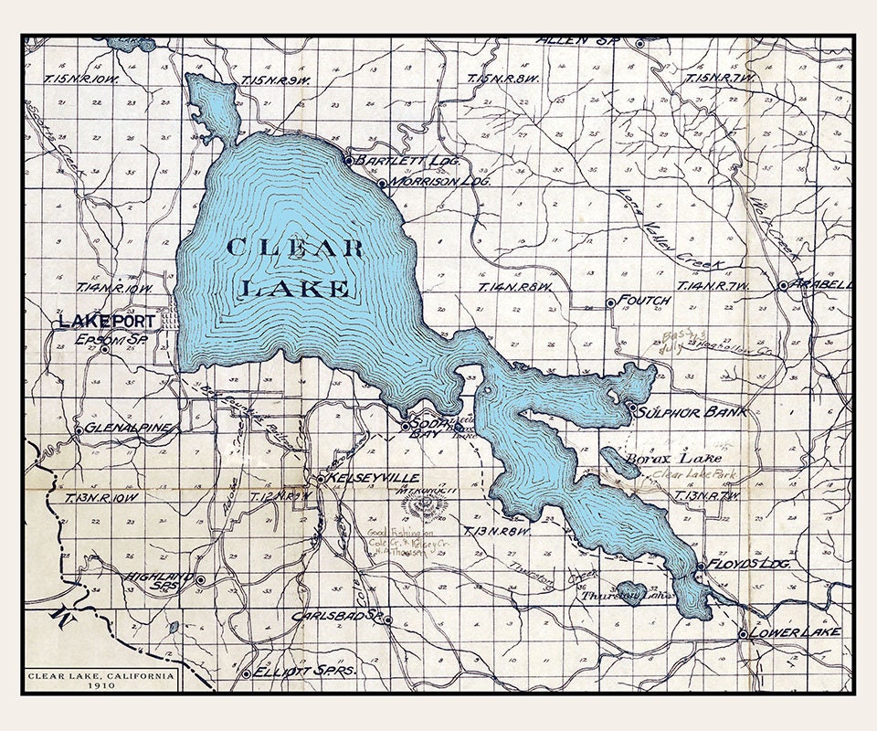 1910 Map Clear Lake California