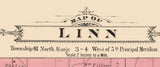 1885 Map of Linn Township Cedar County Iowa