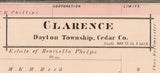 1885 Map of Clarence Cedar County Iowa