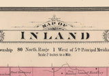 1885 Map of Inland Township Cedar County Iowa