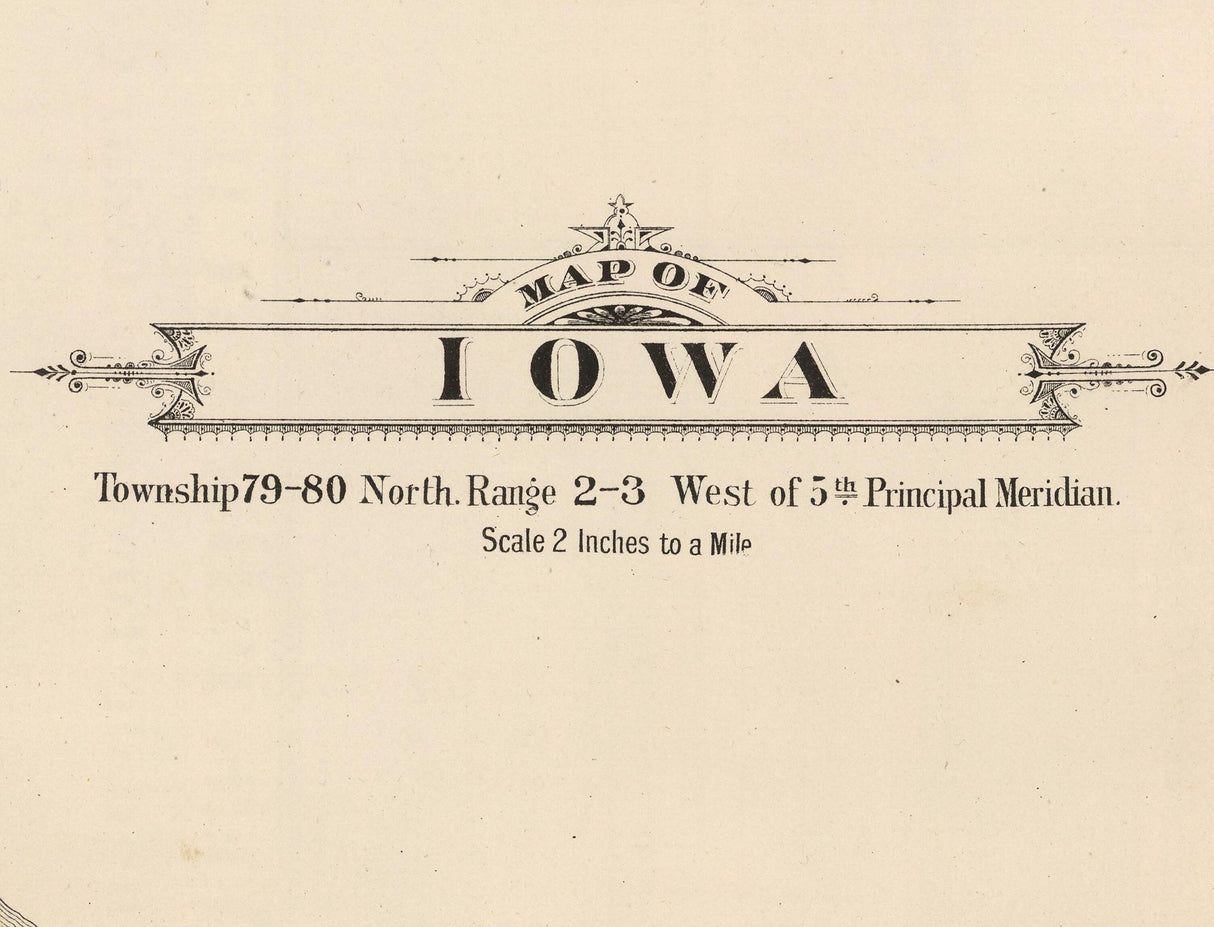 1885 Map of Iowa Township Cedar County Iowa