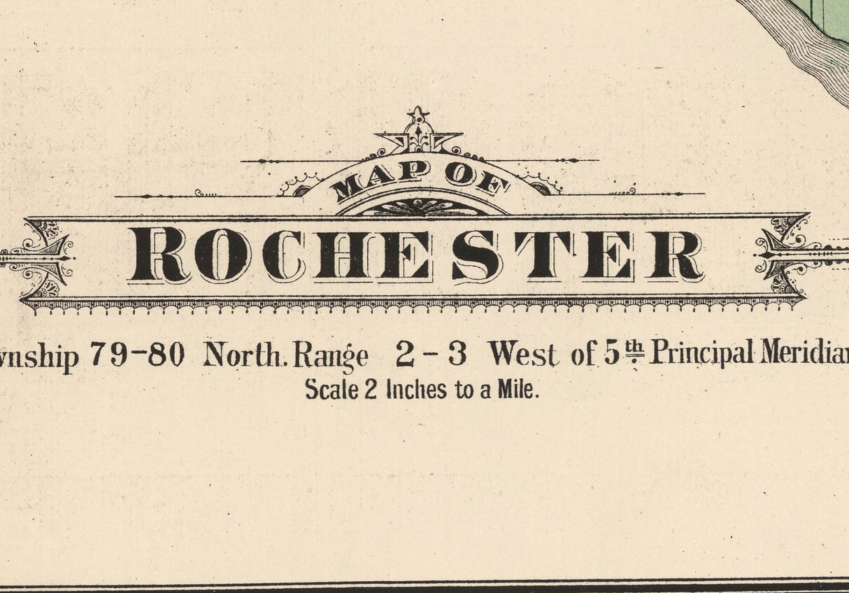 1885 Map of Rochester Township Cedar County Iowa