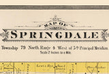 1885 Map of Springdale Township Cedar County Iowa