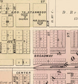 1885 Map of Stanwood Cedar County Iowa