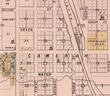 1885 Town Map of West Branch Cedar County Iowa