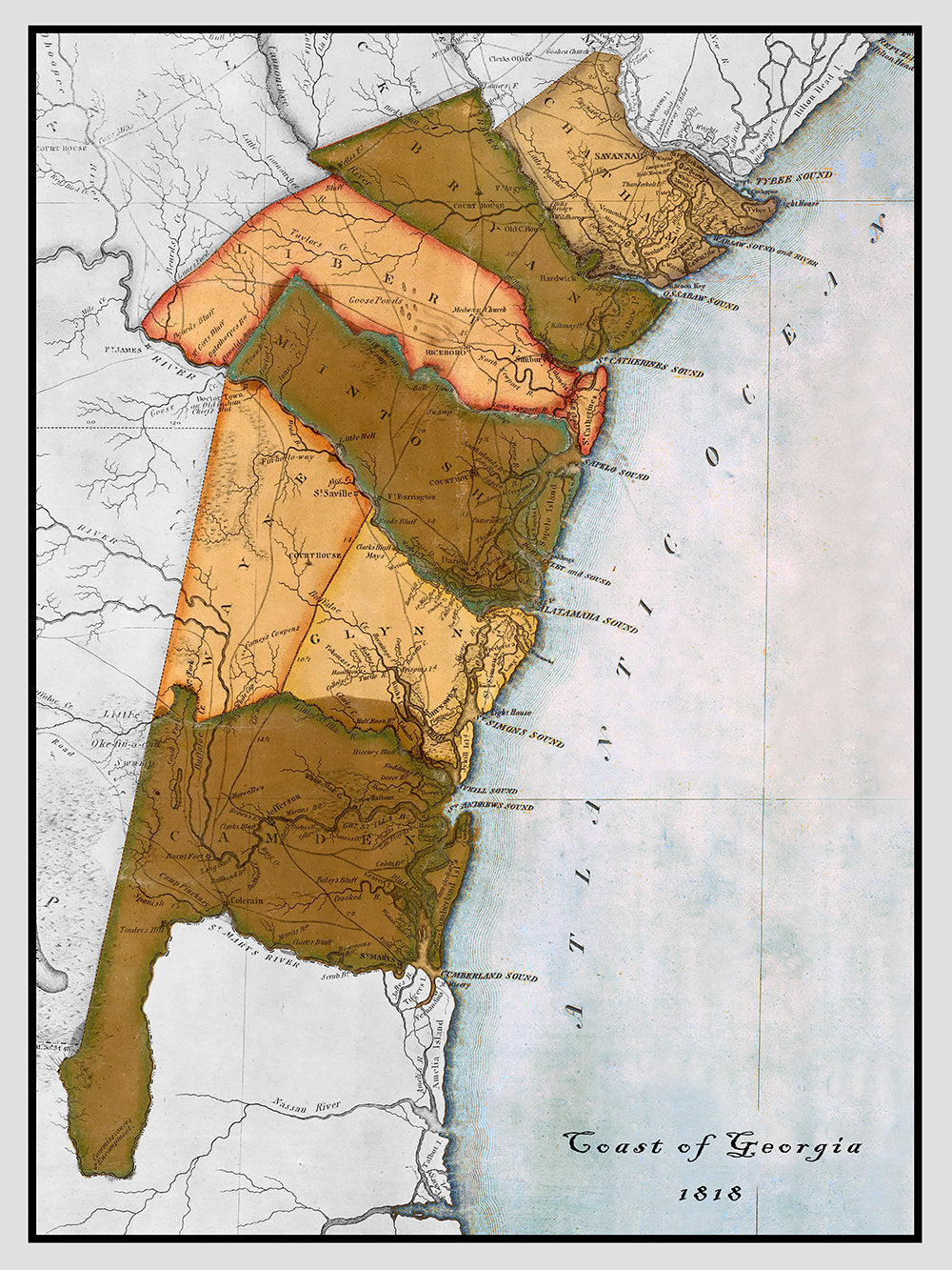 1818 Map of the Coast of Georgia