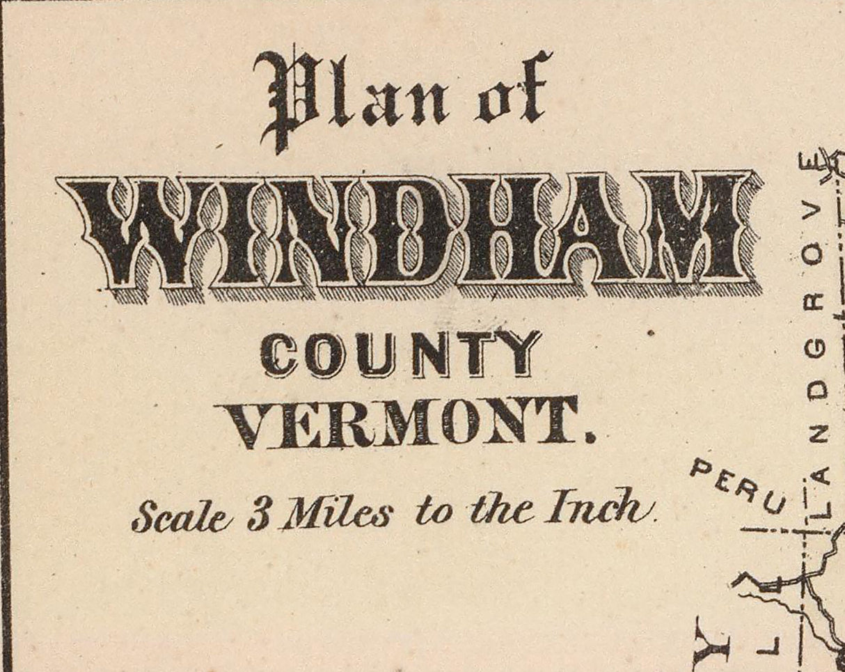 1876 Map of Windham County Vermont