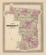 1876 Map of Windsor County Vermont