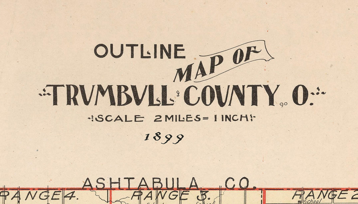 1899 Map of Trumbull County Ohio