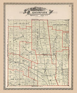 1899 Map of Champion Township Trumbull County Ohio