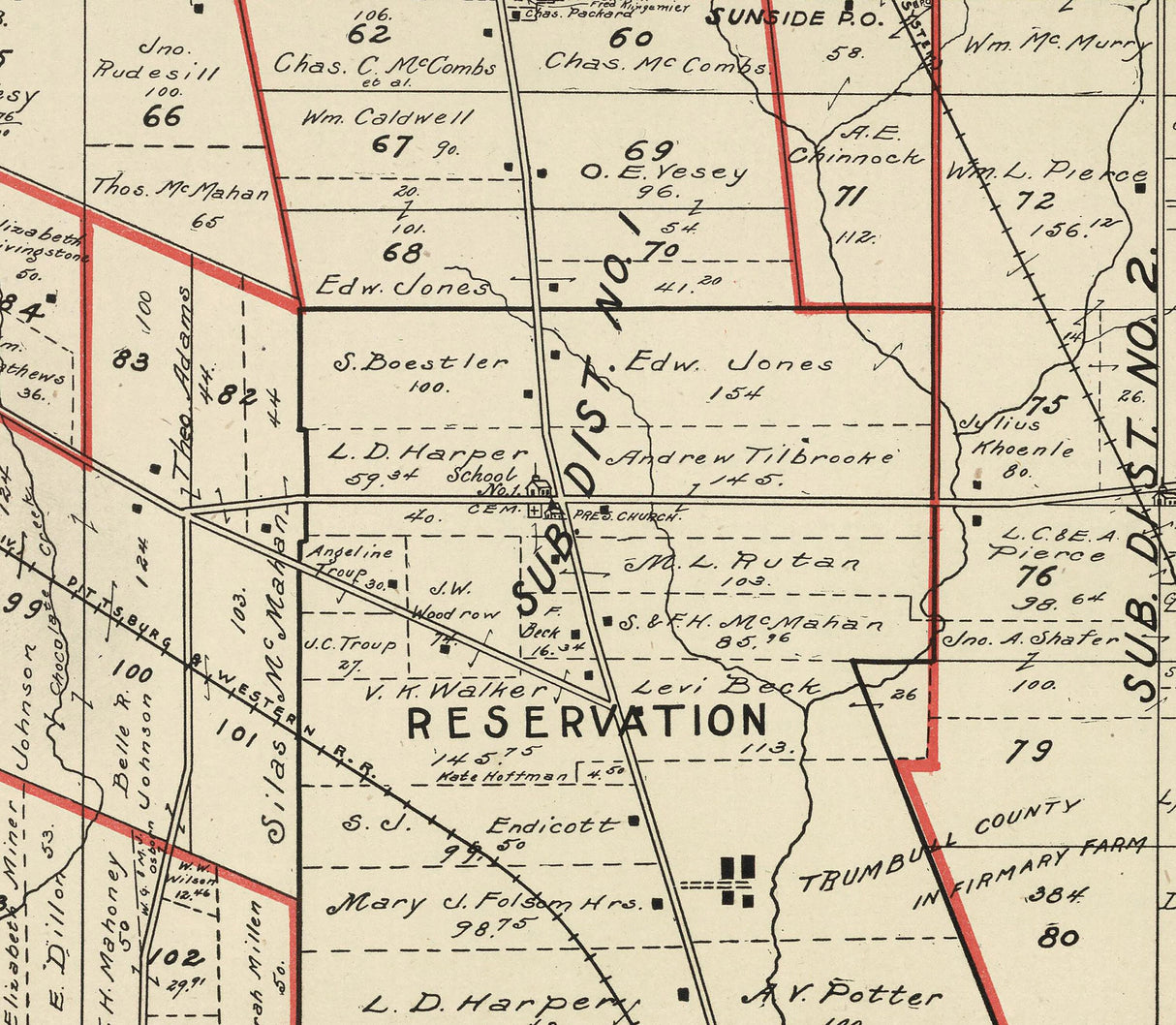 1899 Map of Champion Township Trumbull County Ohio