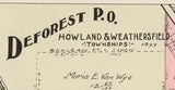1899 Map of Deforest Trumbull County Ohio